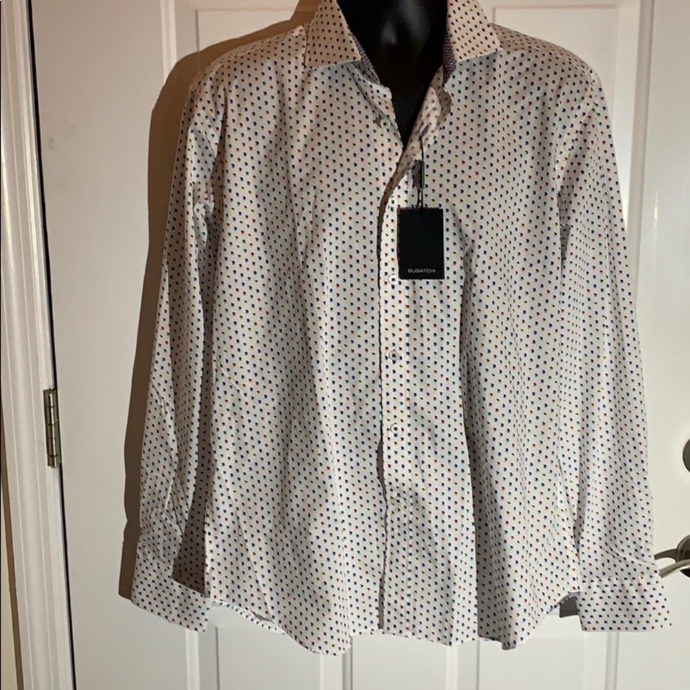 Bugatchi Candy Point Collar Regular Classic Fit Cotton Shirt